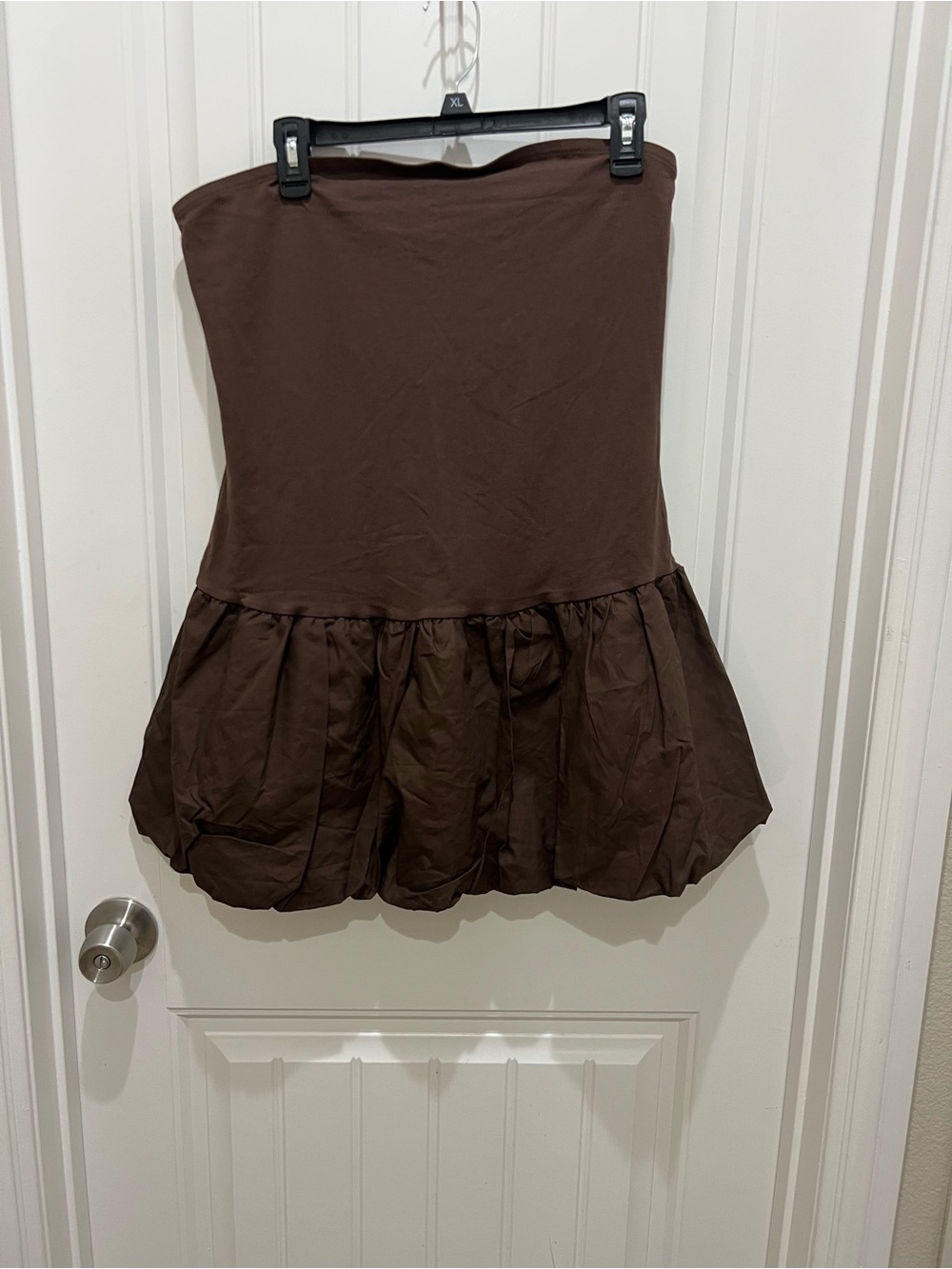 wild fable Chocolate Brown Strapless Bubble Hem Mini Skirt